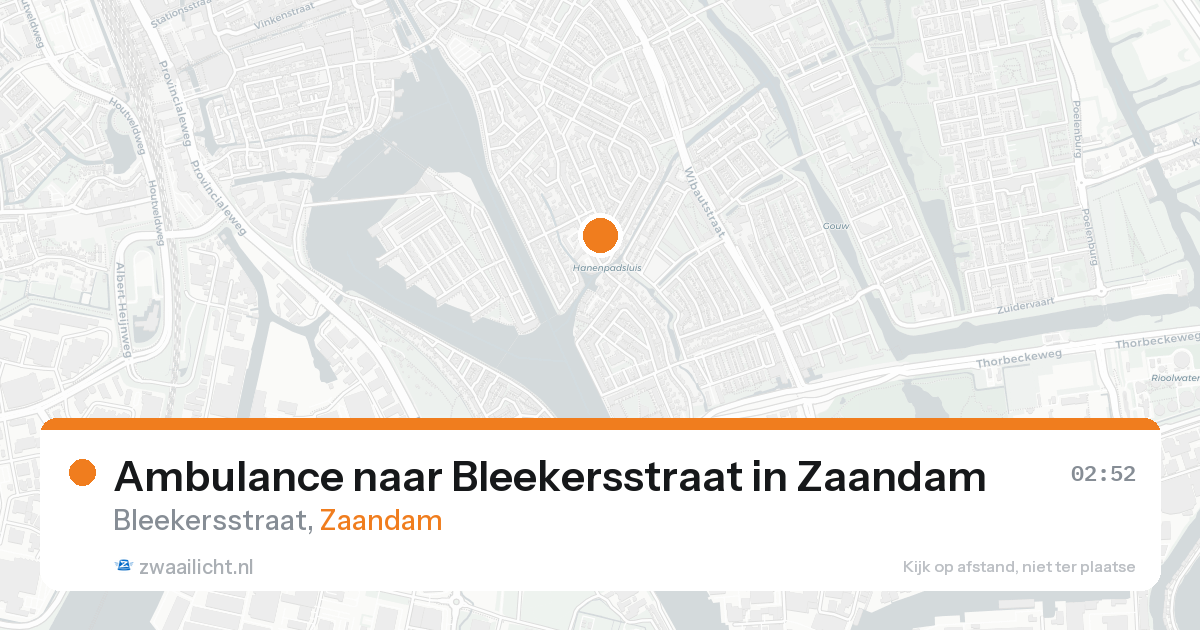 Ambulance naar Bleekersstraat in Zaandam — 20 aug 2026