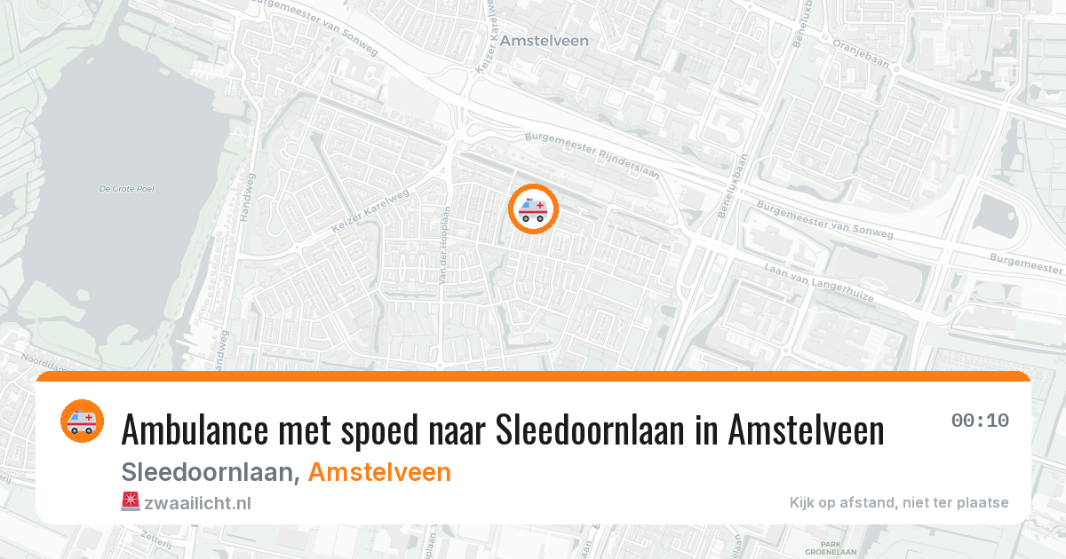 Ambulance met spoed naar Sleedoornlaan in Amstelveen — 18 mrt 2026