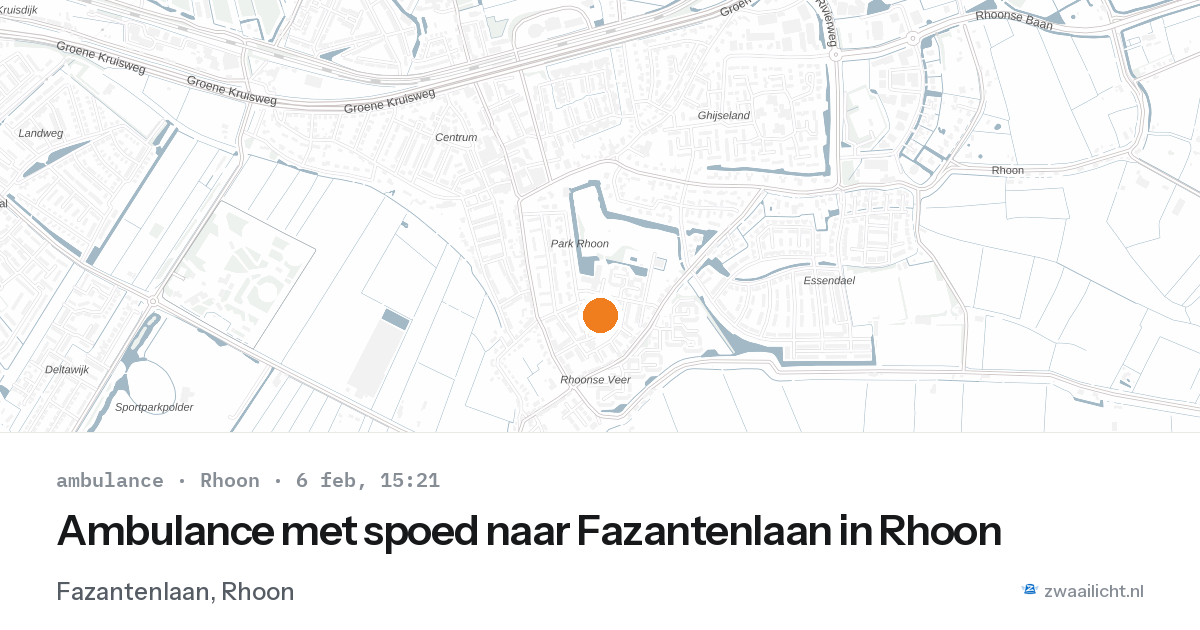 Ambulance met spoed naar Fazantenlaan in Rhoon — 6 feb 2026