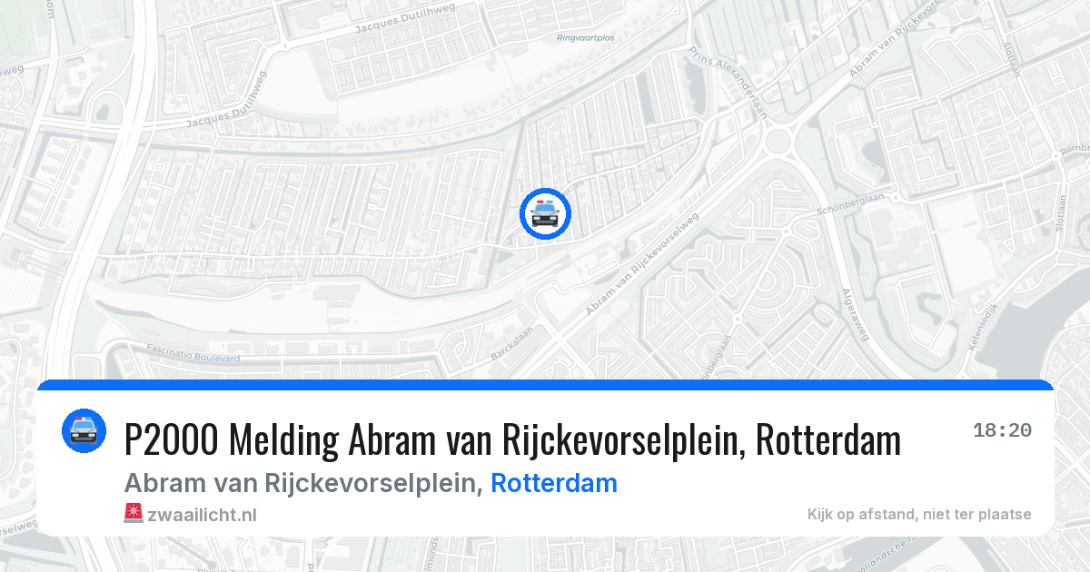 P2000 Melding Abram van Rijckevorselplein, Rotterdam — 21 mrt 2026