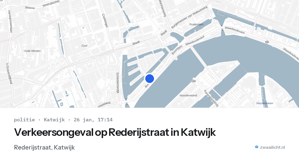 Verkeersongeval op Rederijstraat in Katwijk — 26 jan 2026
