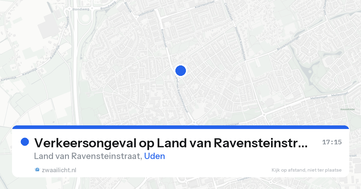 Verkeersongeval op Land van Ravensteinstraat in Uden — 19 aug 2026