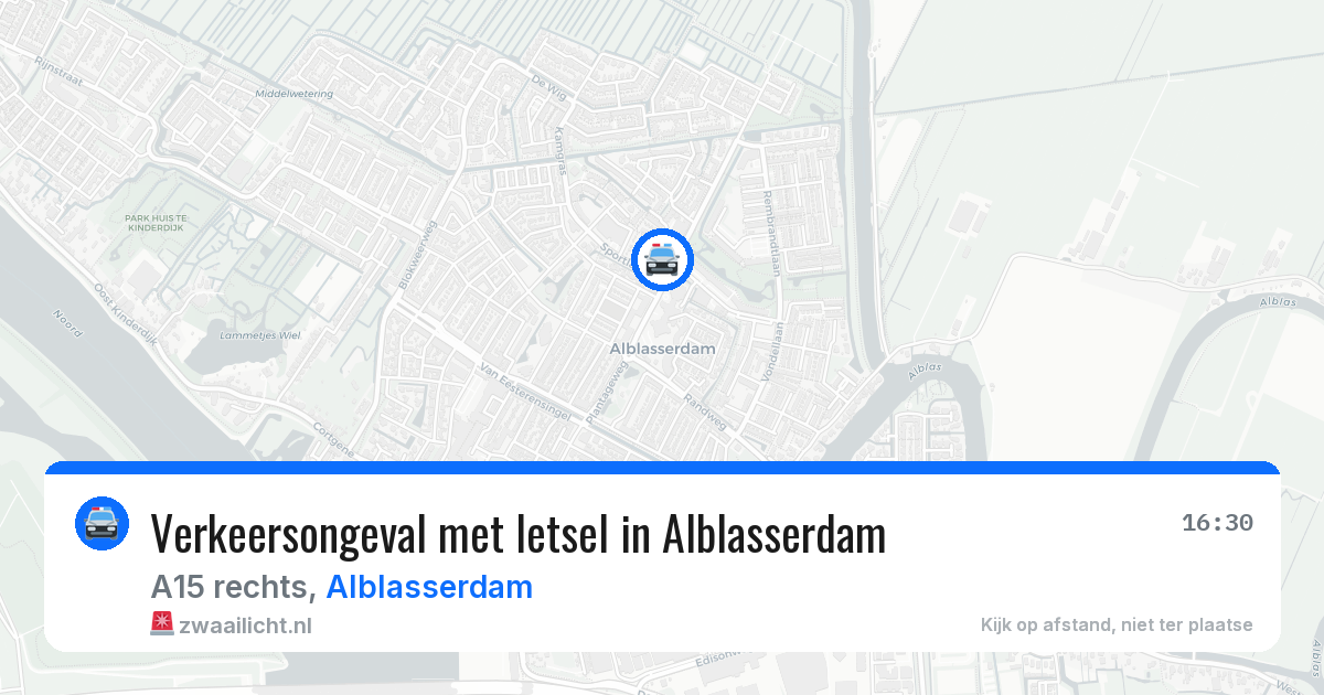 Verkeersongeval met letsel in Alblasserdam — 13 mei 2026