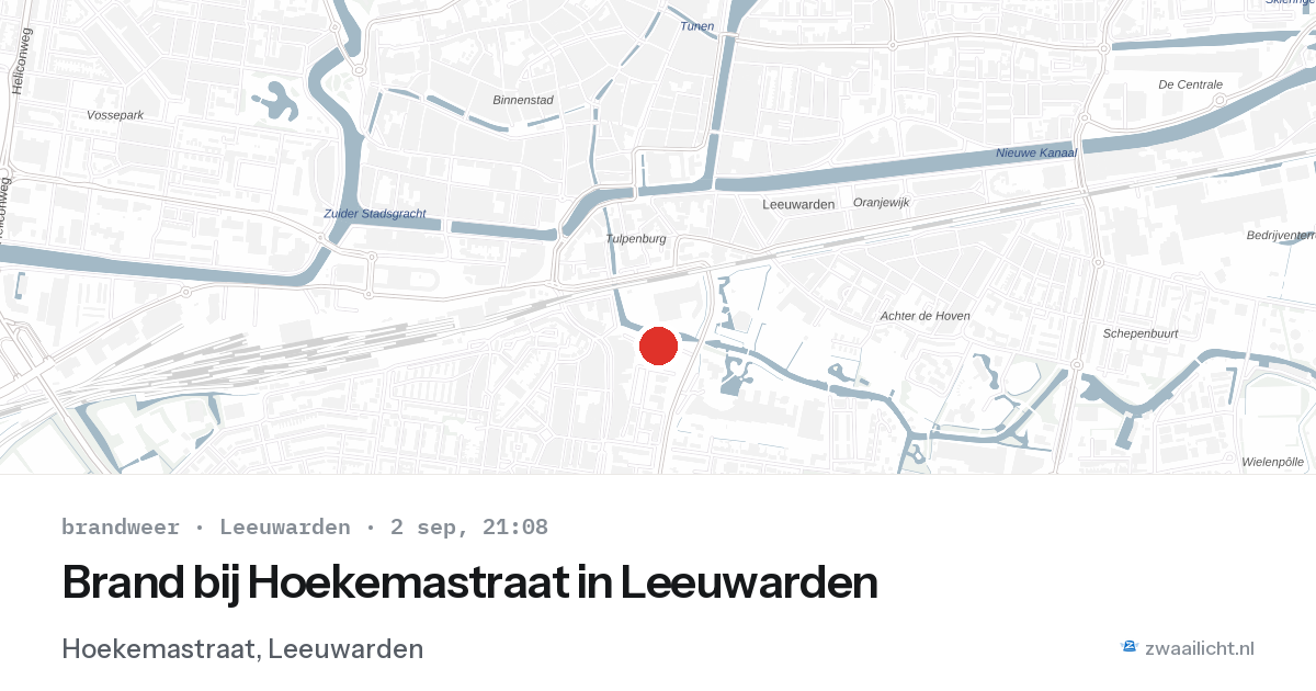 Brand bij Hoekemastraat in Leeuwarden — 2 sep 2026