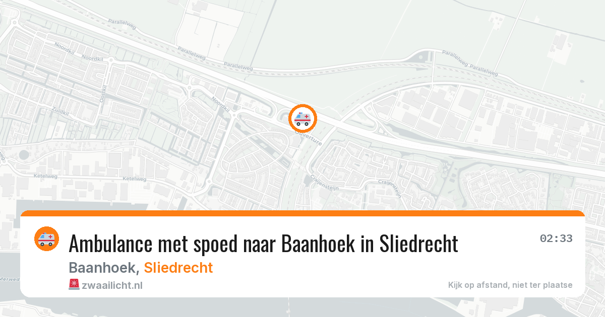 Ambulance met spoed naar Baanhoek in Sliedrecht — 19 jun 2026