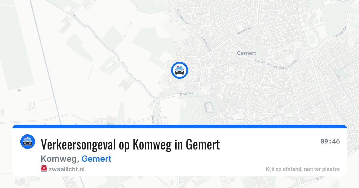 Verkeersongeval op Komweg in Gemert — 30 mei 2026