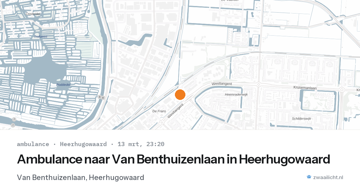 Ambulance naar Van Benthuizenlaan in Heerhugowaard — 13 mrt 2026