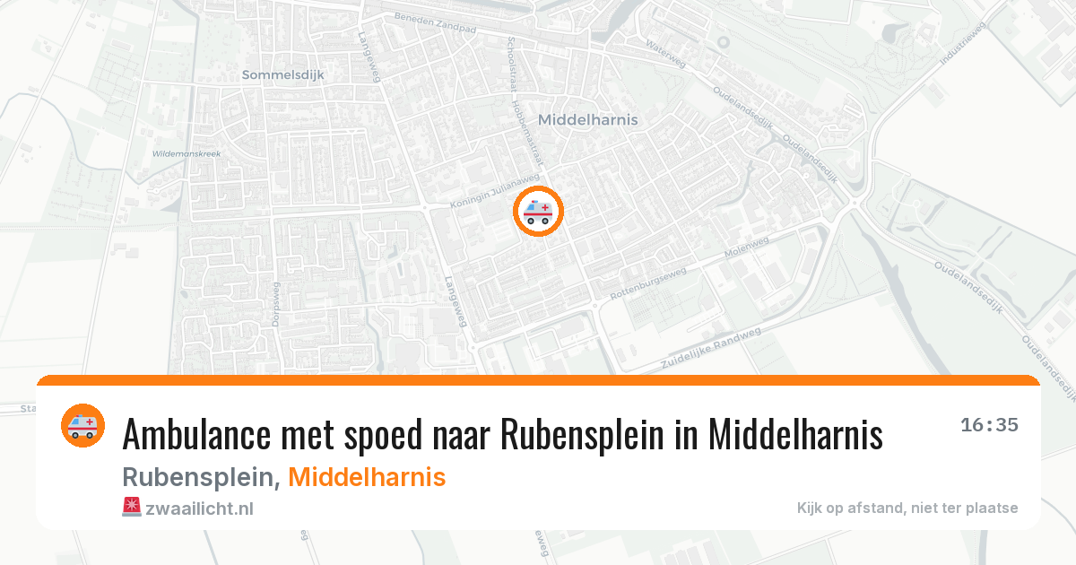 Ambulance met spoed naar Rubensplein in Middelharnis — 30 jul 2026
