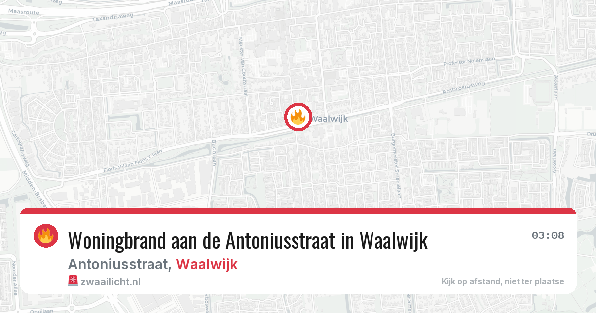 Woningbrand aan de Antoniusstraat in Waalwijk — 21 jun 2026