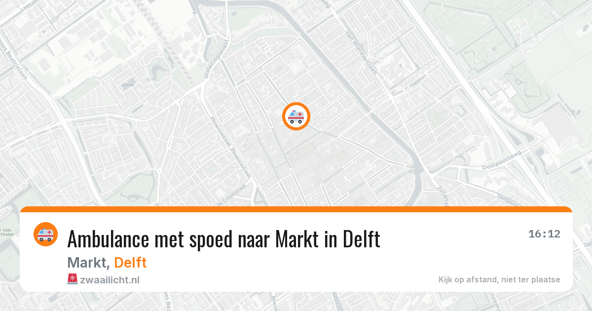 Ambulance met spoed naar Markt in Delft — 10 mei 2026