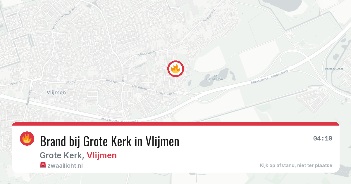 Brand bij Grote Kerk in Vlijmen — 28 jun 2026