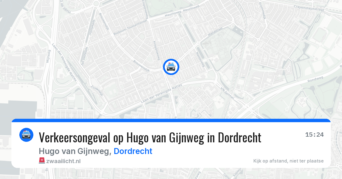 Verkeersongeval op Hugo van Gijnweg in Dordrecht — 20 jul 2026