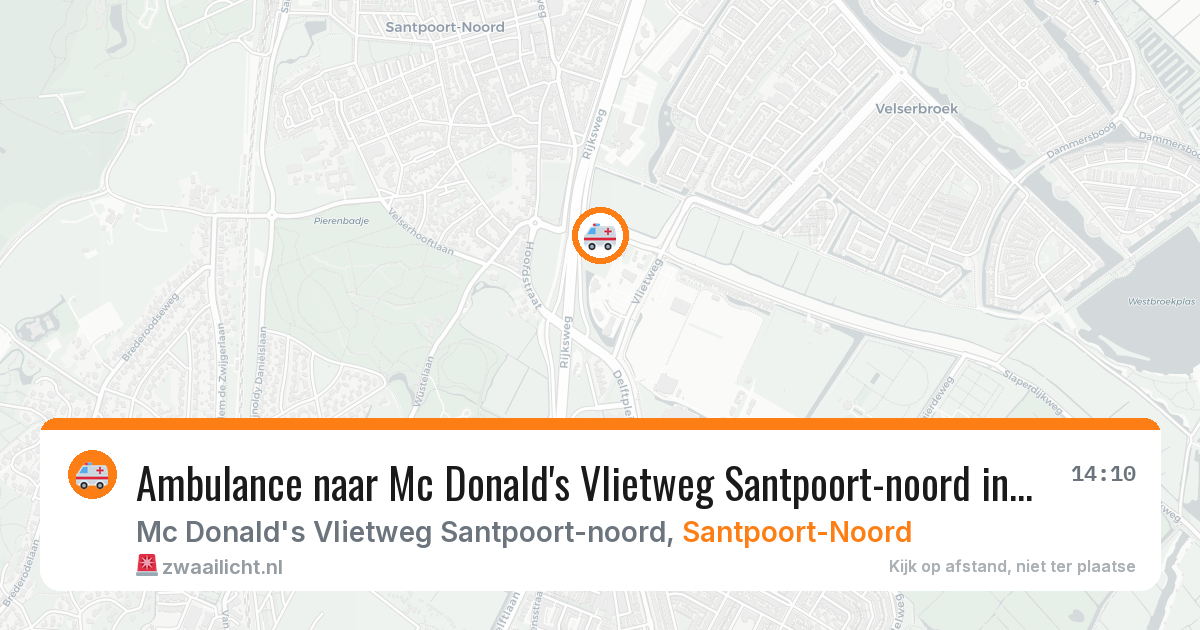 Ambulance naar Mc Donald's Vlietweg Santpoort-noord in Santpoort-Noord — 7 apr 2026