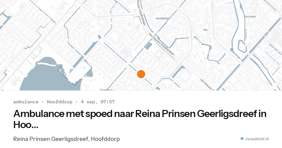 Ambulance met spoed naar Reina Prinsen Geerligsdreef in Hoofddorp — 4 sep 2026