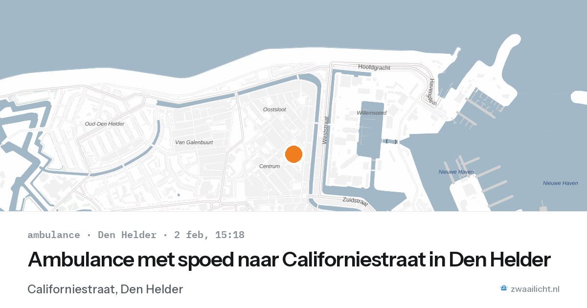 Ambulance met spoed naar Californiestraat in Den Helder — 2 feb 2026