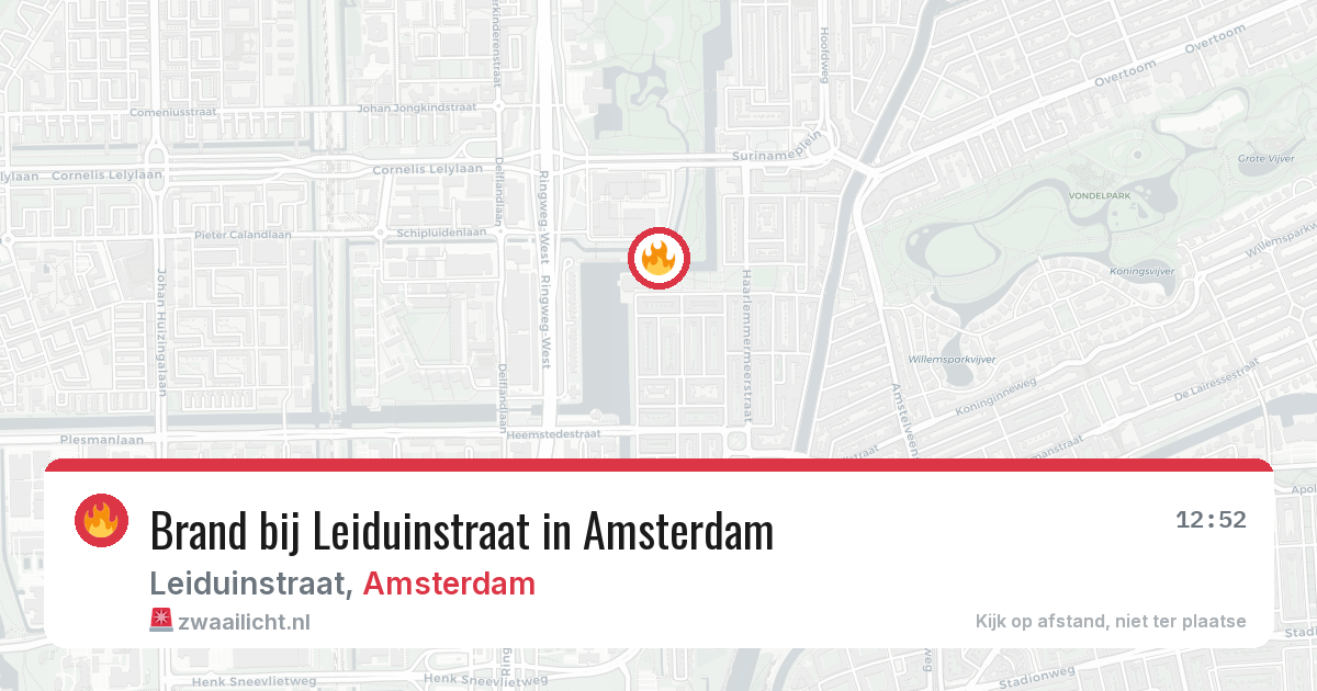 Brand bij Leiduinstraat in Amsterdam — 25 mei 2026