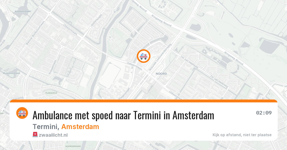 Ambulance met spoed naar Termini in Amsterdam — 13 aug 2026