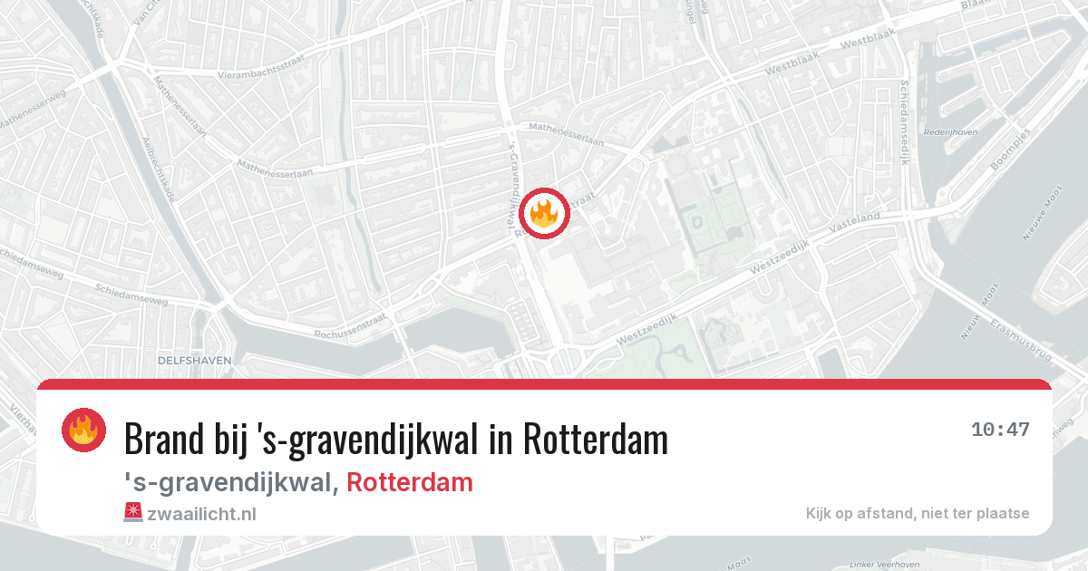 Brand bij 's-gravendijkwal in Rotterdam — 27 mrt 2026