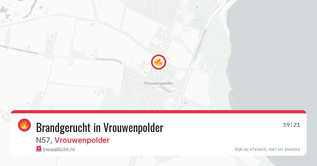 Brandgerucht in Vrouwenpolder — 18 jun 2026