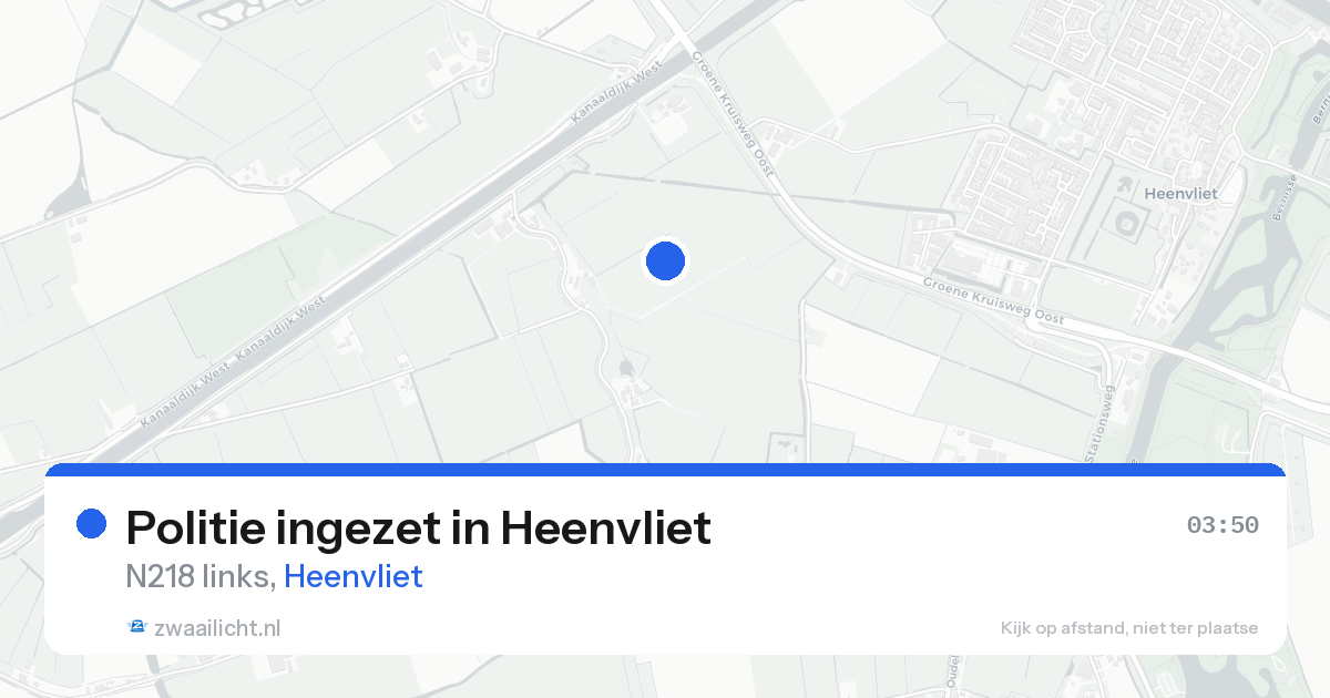 Politie ingezet in Heenvliet — 22 aug 2026 | 🚨 Zwaailicht.nl