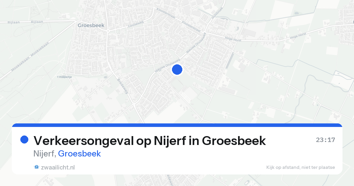 Verkeersongeval op Nijerf in Groesbeek — 17 aug 2026