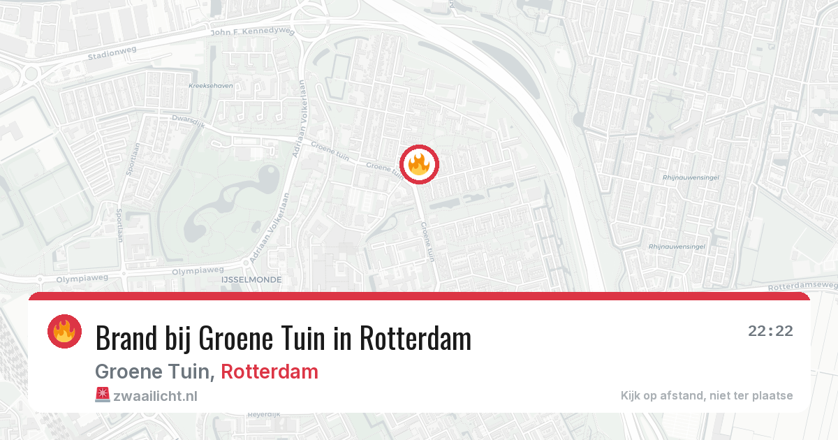 Brand bij Groene Tuin in Rotterdam — 3 aug 2026