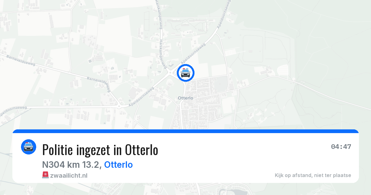 Politie ingezet in Otterlo — 27 jun 2026 | 🚨 Zwaailicht.nl
