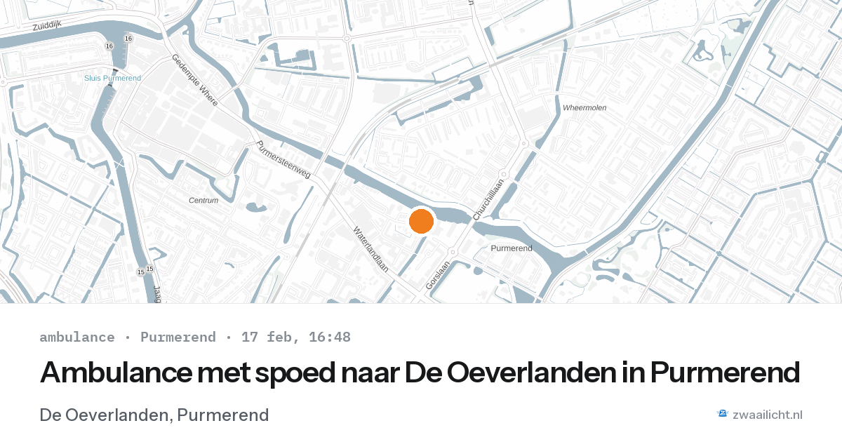 Ambulance met spoed naar De Oeverlanden in Purmerend — 17 feb 2026