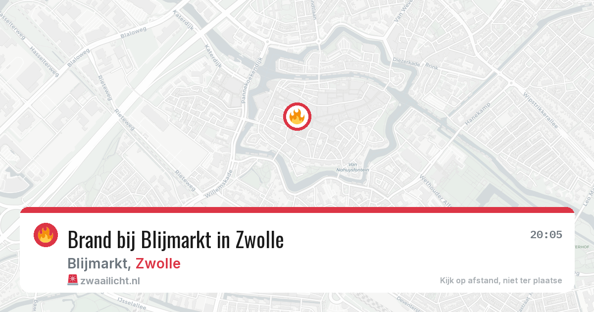 Brand bij Blijmarkt in Zwolle — 13 apr 2026