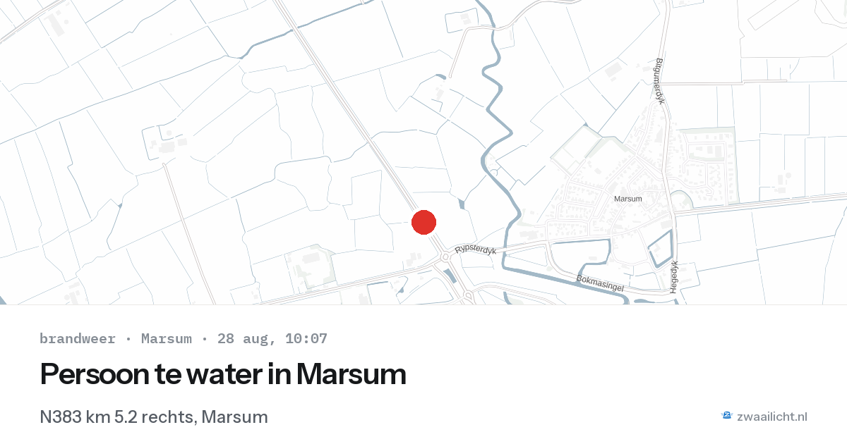 Persoon te water in Marsum — 28 aug 2026
