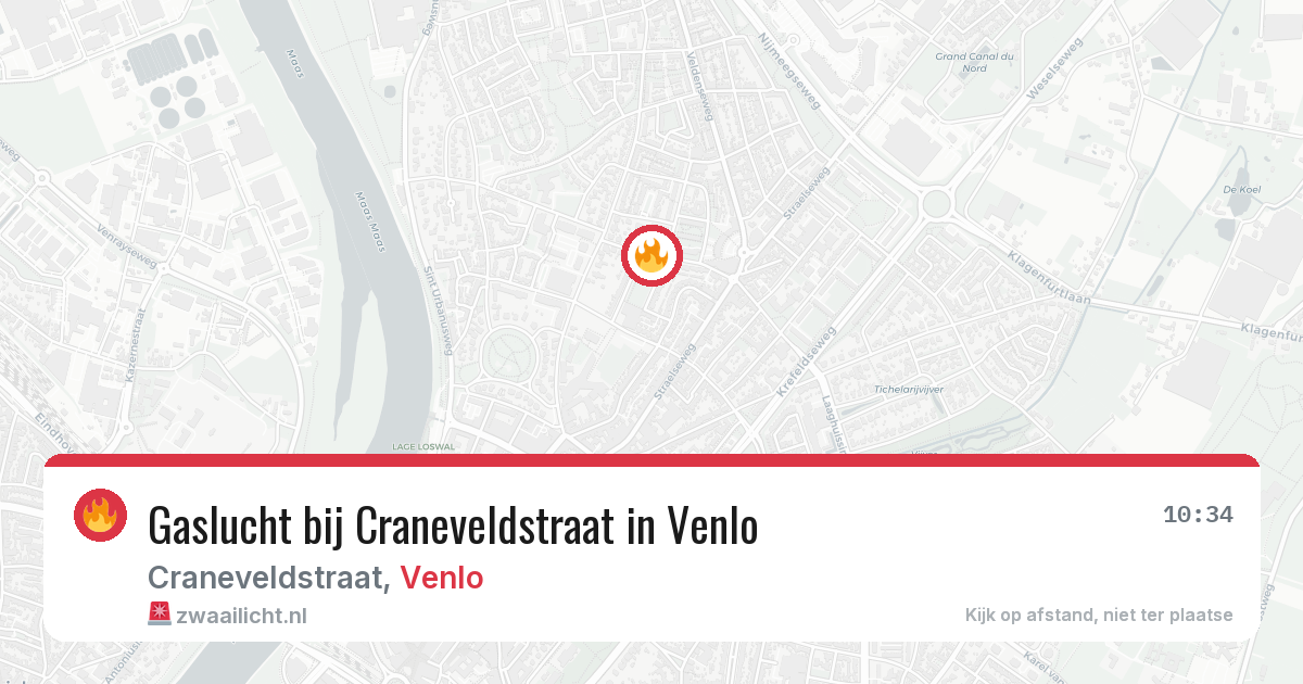 Gaslucht bij Craneveldstraat in Venlo — 7 apr 2026