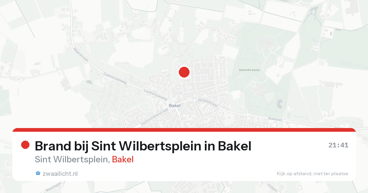 Brand bij Sint Wilbertsplein in Bakel — 18 aug 2026