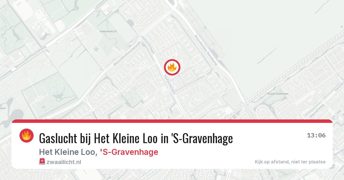 Gaslucht bij Het Kleine Loo in 'S-Gravenhage — 10 jul 2026