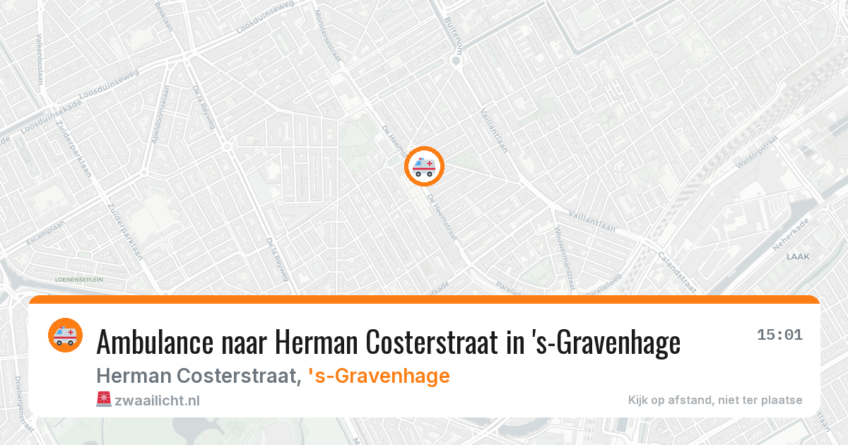 Ambulance naar Herman Costerstraat in 's-Gravenhage — 11 mei 2026