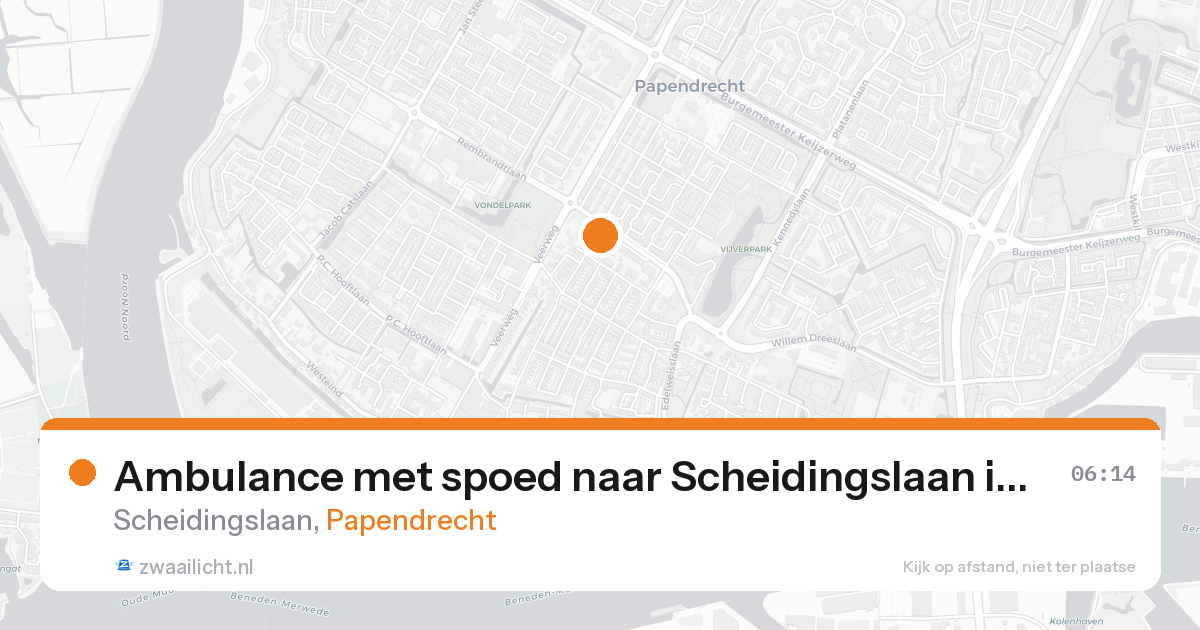 Ambulance met spoed naar Scheidingslaan in Papendrecht — 23 aug 2026