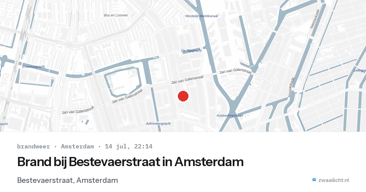 Brand bij Bestevaerstraat in Amsterdam — 14 jul 2026