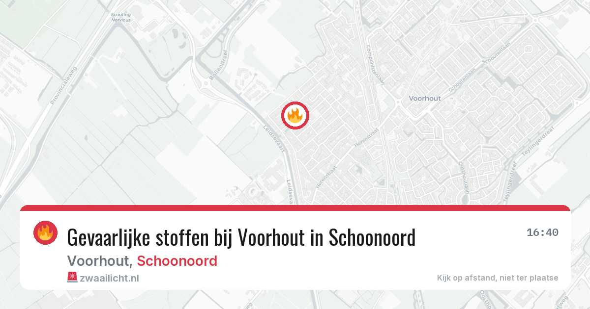 Gevaarlijke stoffen bij Voorhout in Schoonoord — 16 jun 2026