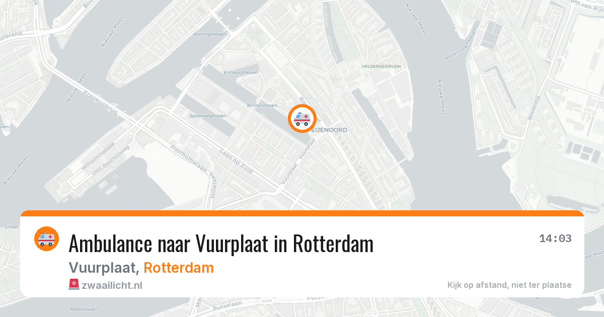 Ambulance naar Vuurplaat in Rotterdam — 14 aug 2026