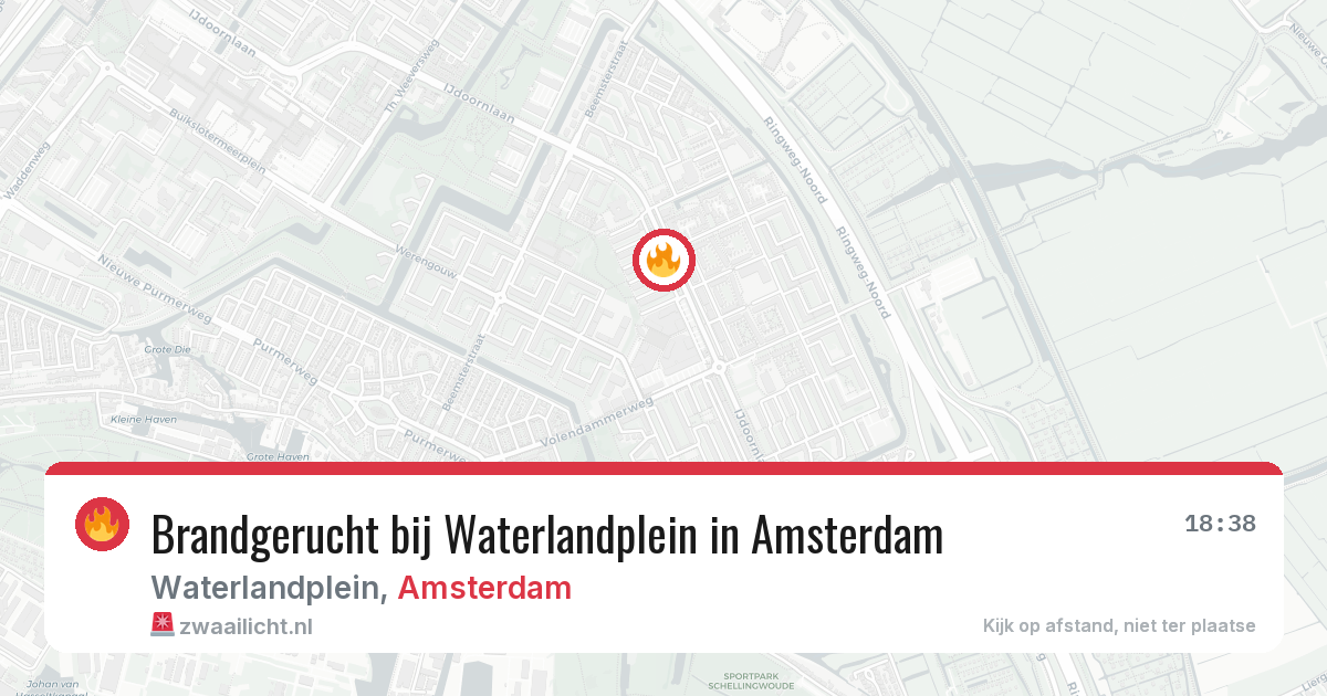 Brandgerucht bij Waterlandplein in Amsterdam — 22 jun 2026
