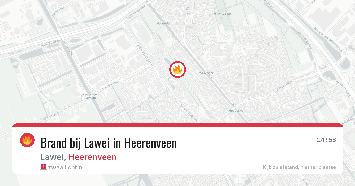 Brand bij Lawei in Heerenveen — 28 jun 2026