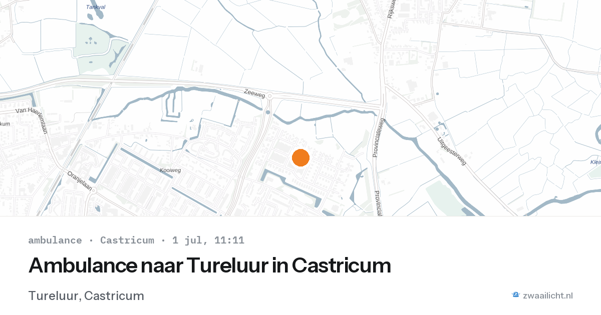 Ambulance naar Tureluur in Castricum — 1 jul 2026