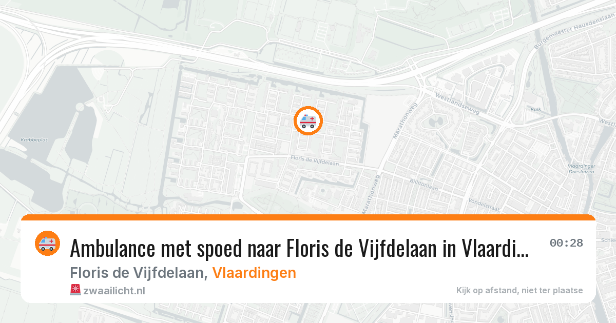 Ambulance met spoed naar Floris de Vijfdelaan in Vlaardingen — 14 aug 2026