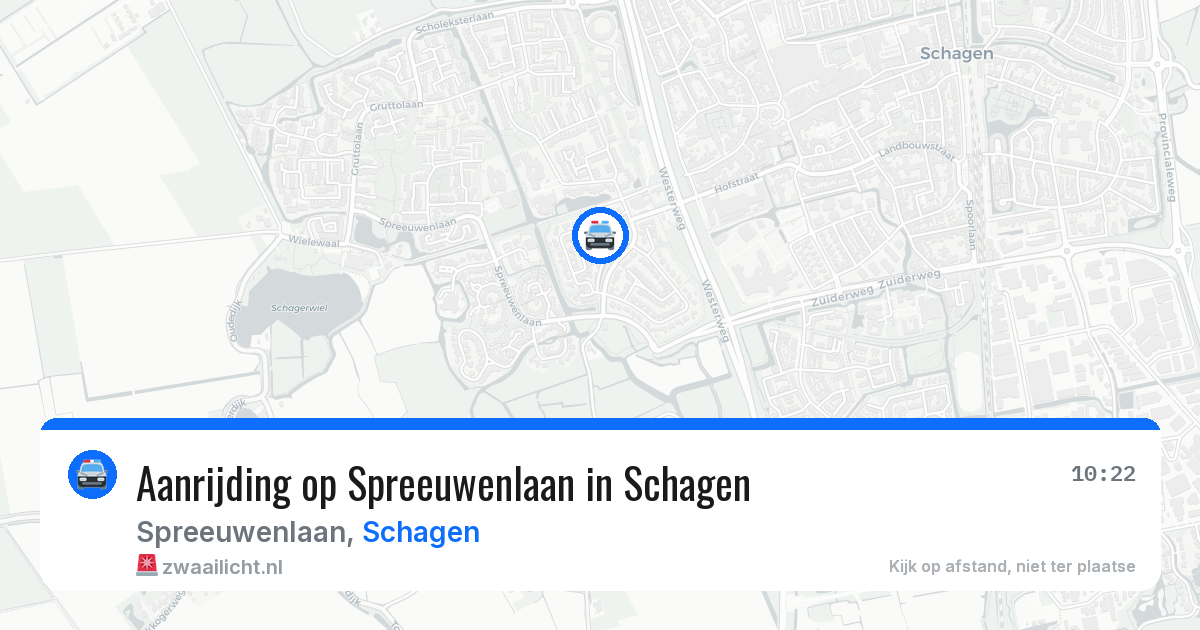 Aanrijding op Spreeuwenlaan in Schagen — 5 aug 2026