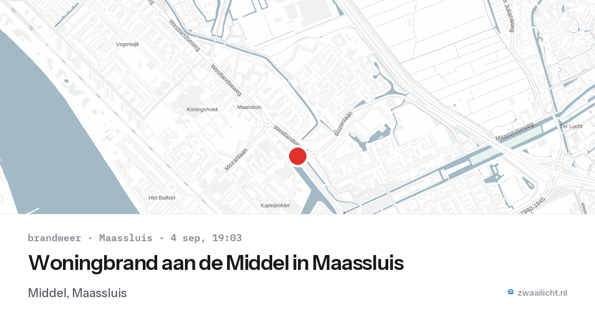 Woningbrand aan de Middel in Maassluis — 4 sep 2026