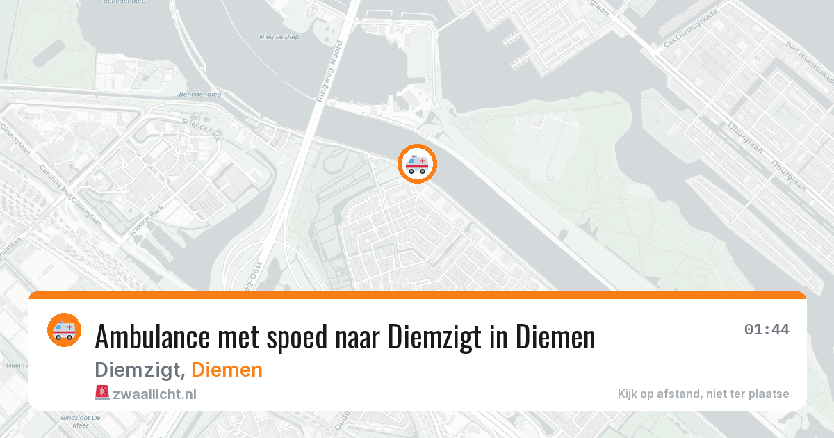 Ambulance met spoed naar Diemzigt in Diemen — 25 jun 2026