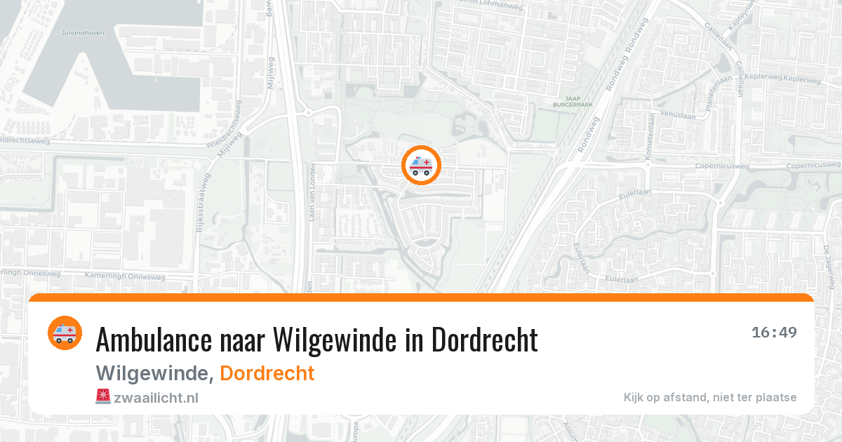 Ambulance naar Wilgewinde in Dordrecht — 28 mrt 2026