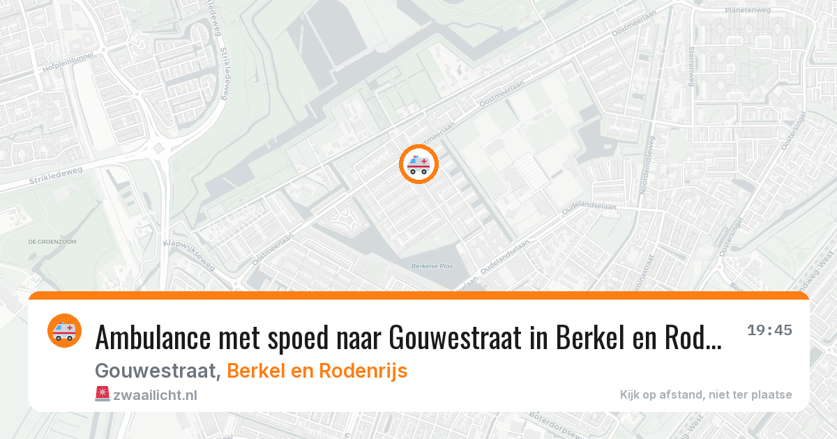 Ambulance met spoed naar Gouwestraat in Berkel en Rodenrijs — 30 jul 2026