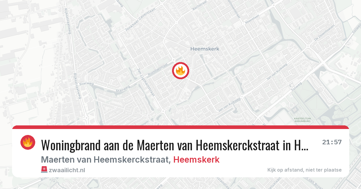 Woningbrand aan de Maerten van Heemskerckstraat in Heemskerk — 16 jan 2026