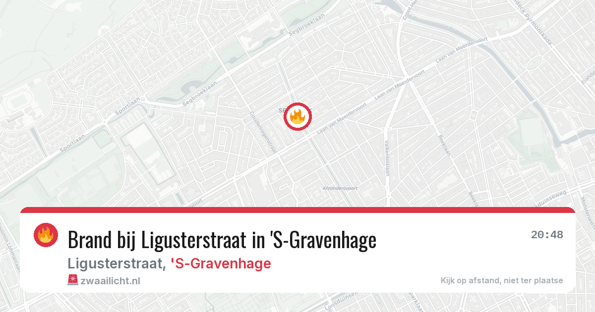 Brand bij Ligusterstraat in 'S-Gravenhage — 8 mei 2026