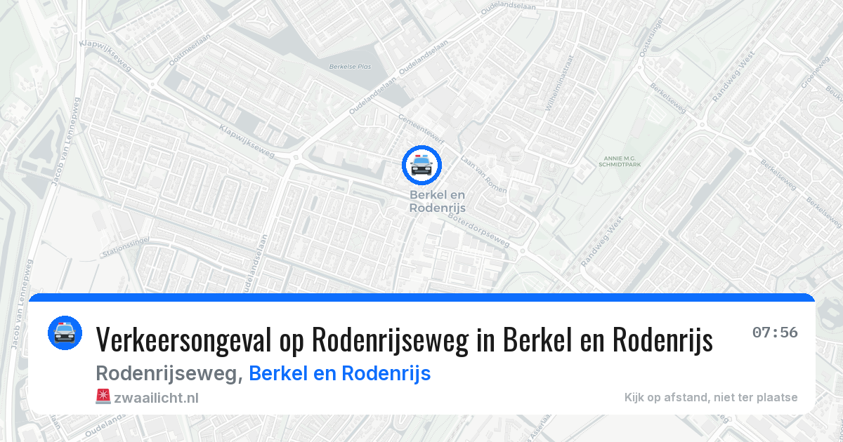 Verkeersongeval op Rodenrijseweg in Berkel en Rodenrijs — 13 mei 2026